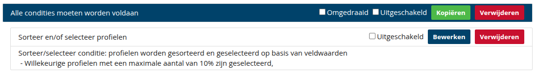 Voorbeeld van growth list percentage