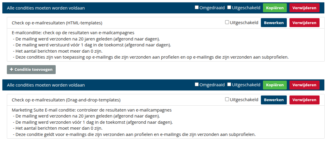 Voorbeeld van warm addresses
