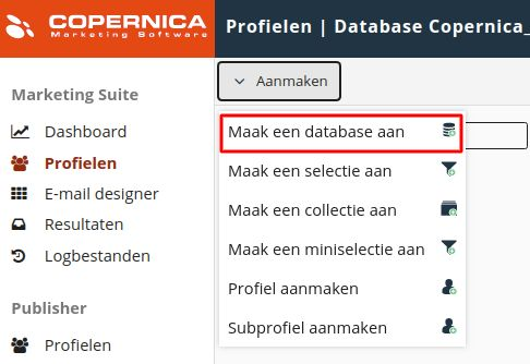 Database aanmaken